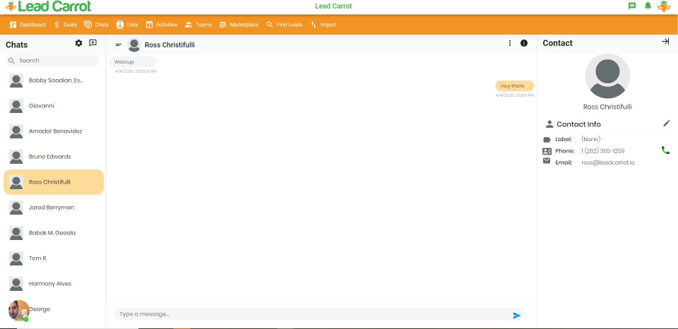 screenshot of Lead Carrot